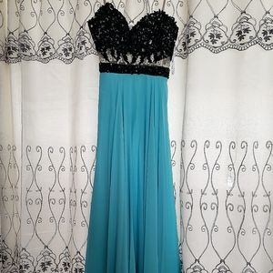 Black and blue dress